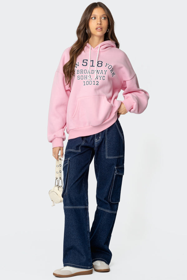 Edikted Edikted Nyc Oversized Hoodie Light Pink