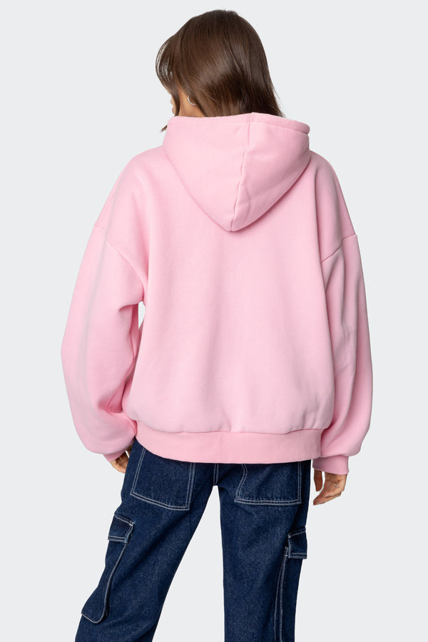 Edikted Edikted Nyc Oversized Hoodie Light Pink