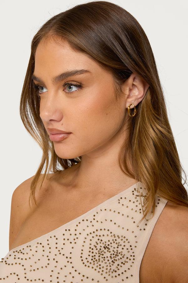 edikted Effortless Abstract Stud Earrings gold