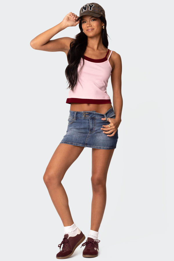 Edikted Element Layered Tank Top Light Pink