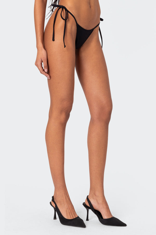 Edikted Elora Micro String Bikini Bottom Black