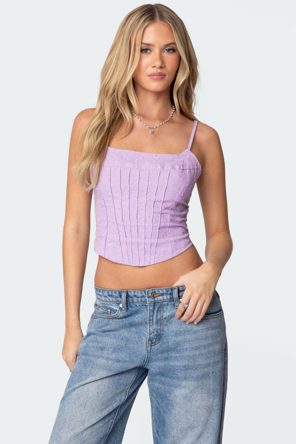 edikted Elowen Eyelet Corset lilac
