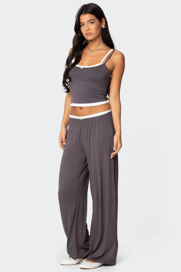 Edikted Elsa Layered Pants Gray