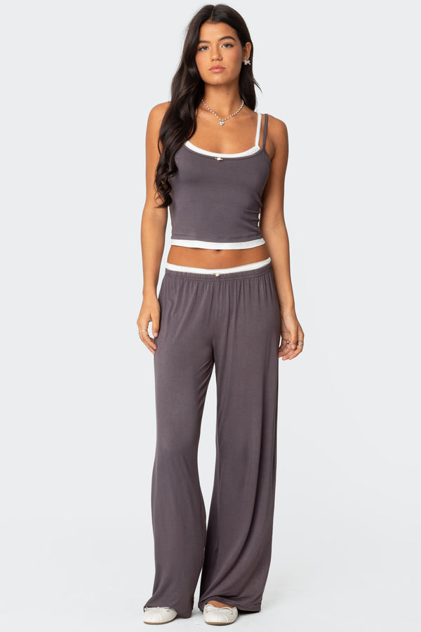 Edikted Elsa Layered Tank Top Gray