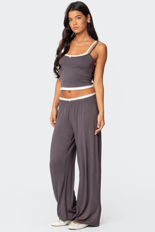 Edikted Elsa Layered Tank Top Gray