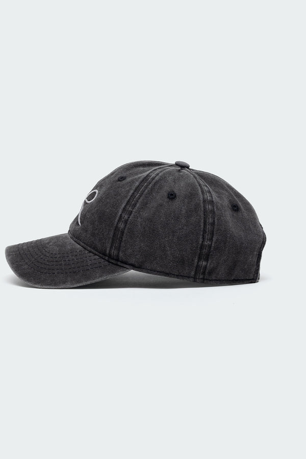 Edikted Embroidered Bow Washed Baseball Cap Black