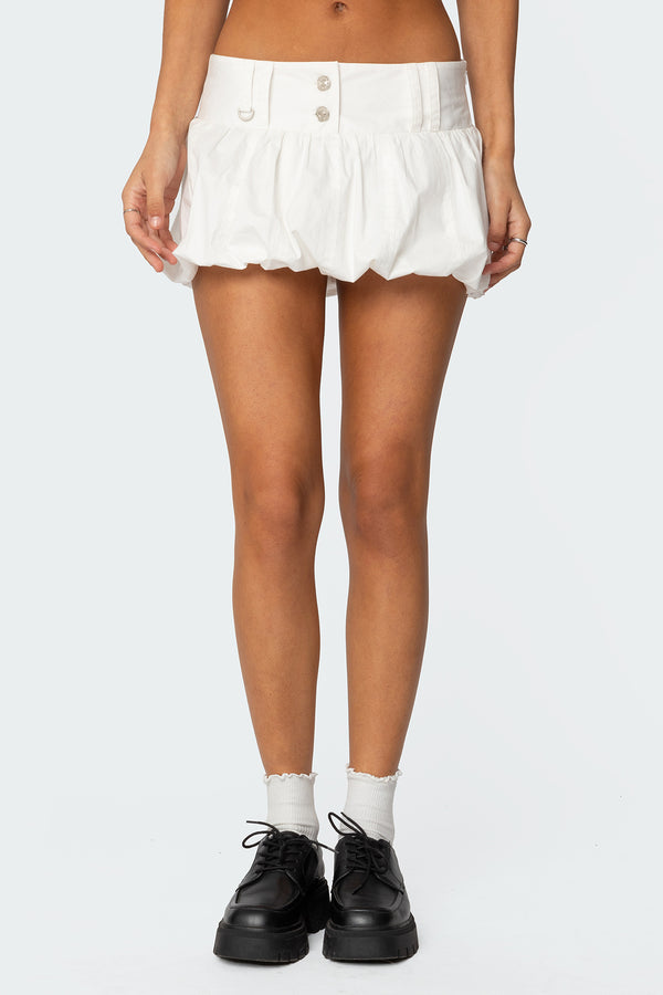 Edikted Emersyn Bubble Mini Skirt White