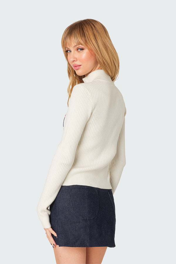 Edikted England Double Zip Cardigan Cream