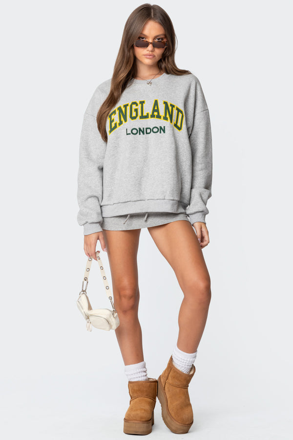 Edikted English Girl Sweatshirt Gray Melange