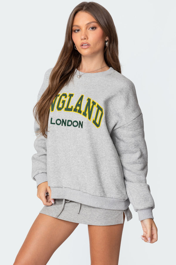 Edikted English Girl Sweatshirt Gray Melange