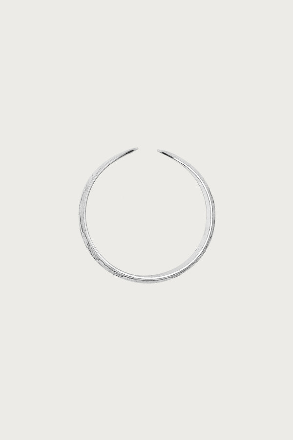 Edikted Engraved Floral Bangle Bracelet Silver