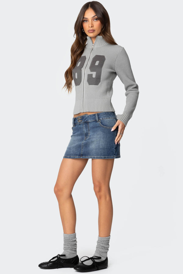 Edikted Eryn Denim Mini Skirt Blue