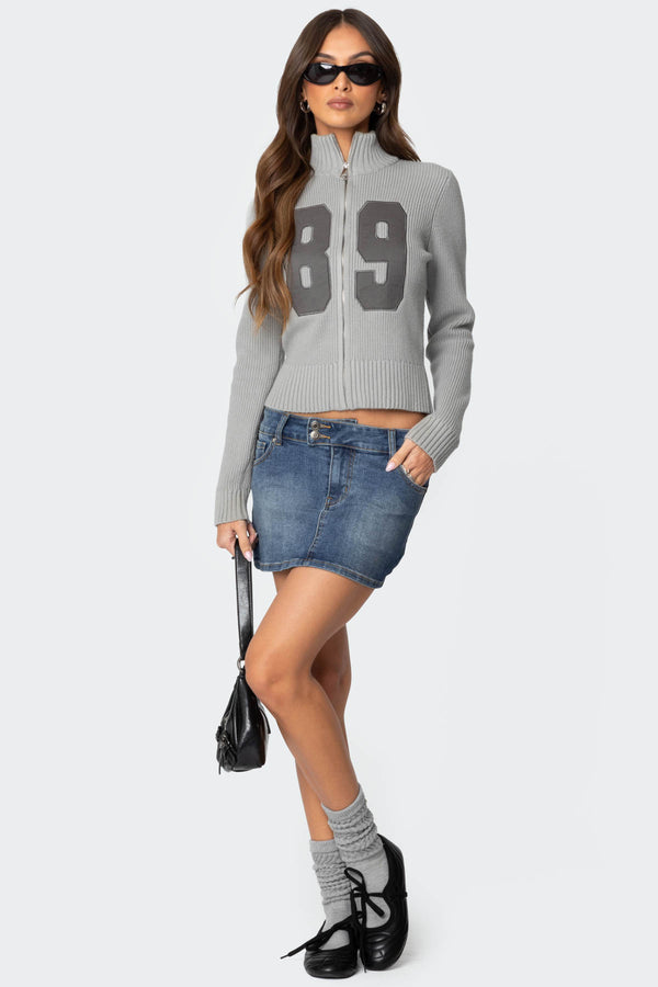 edikted Eryn Denim Mini Skirt blue