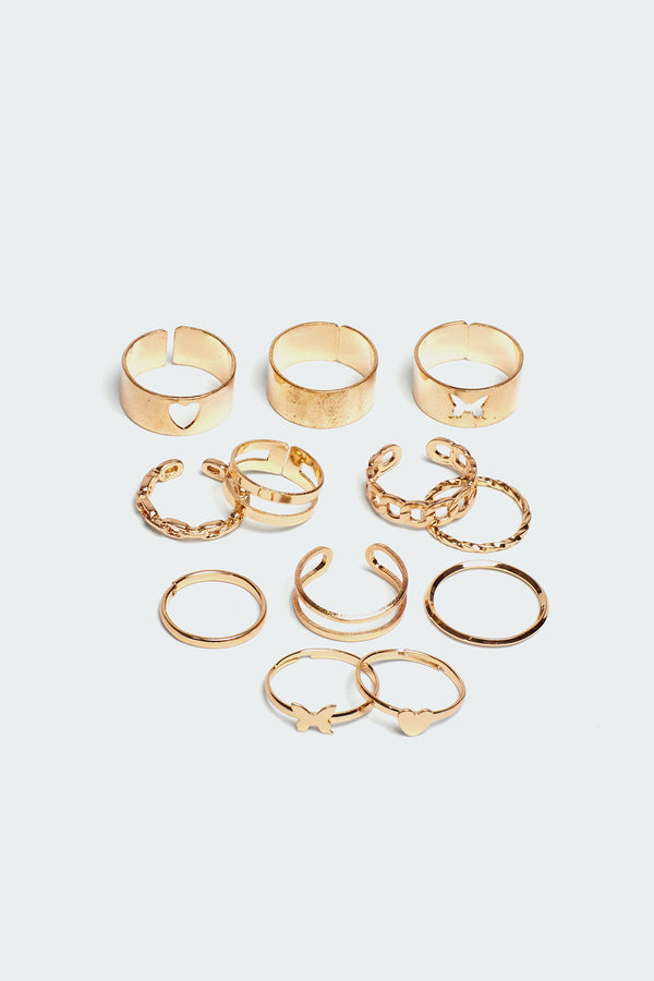 edikted Everyday Ring Pack gold