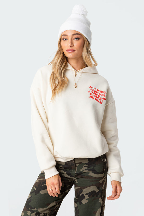 Edikted Everything'S Ok Hoodie Cream