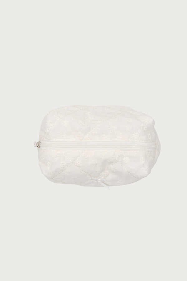 Edikted Eyelet Makeup Pouch Bag White