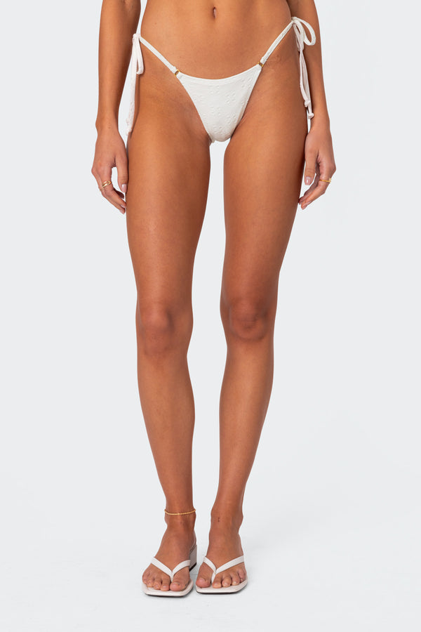 Edikted Eyelet String Bikini Bottom White