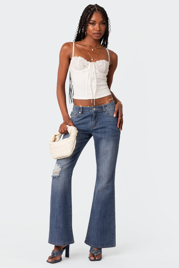 Edikted Fairygirl Cupped Lace Up Corset White