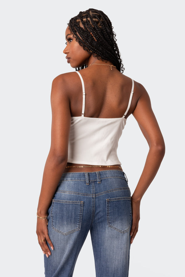 Edikted Fairygirl Cupped Lace Up Corset White