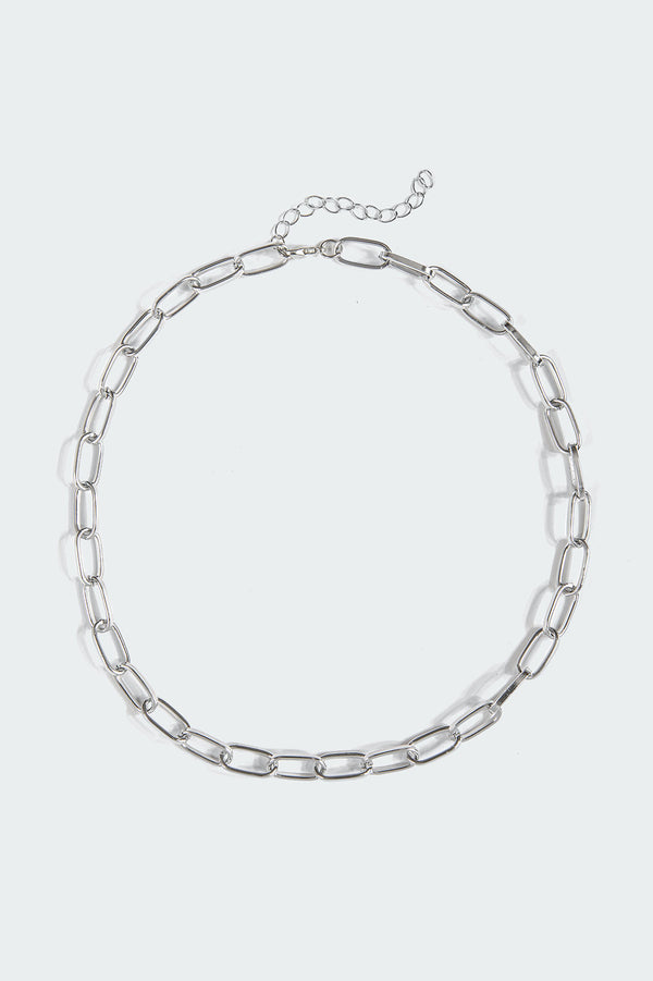 edikted Fargo Chain Necklace silver