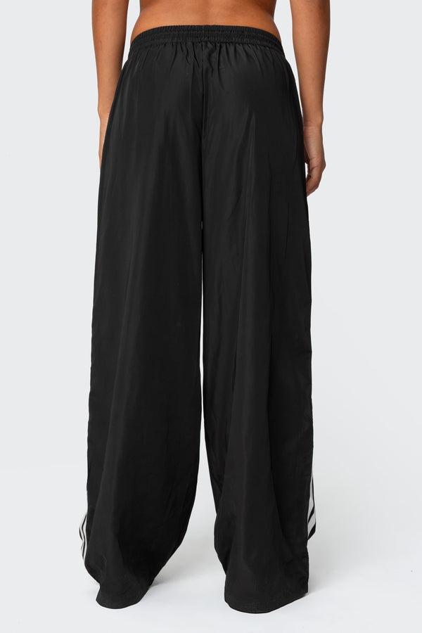 Edikted Fauna Nylon Track Pants Black