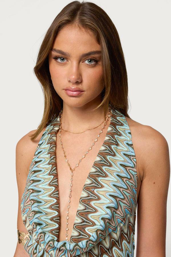 edikted Faux Crystal Necklace Pack gold