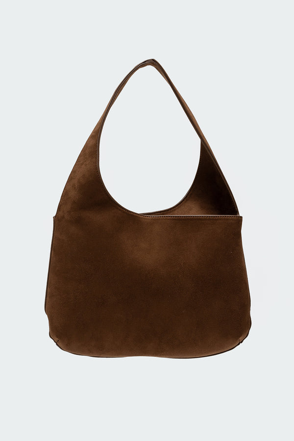 Edikted Faux Suede Shoulder Bag Brown