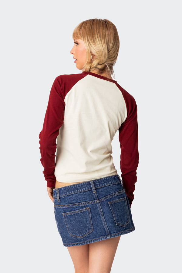 Edikted Feeling 20 Long Sleeve T Shirt Bordu