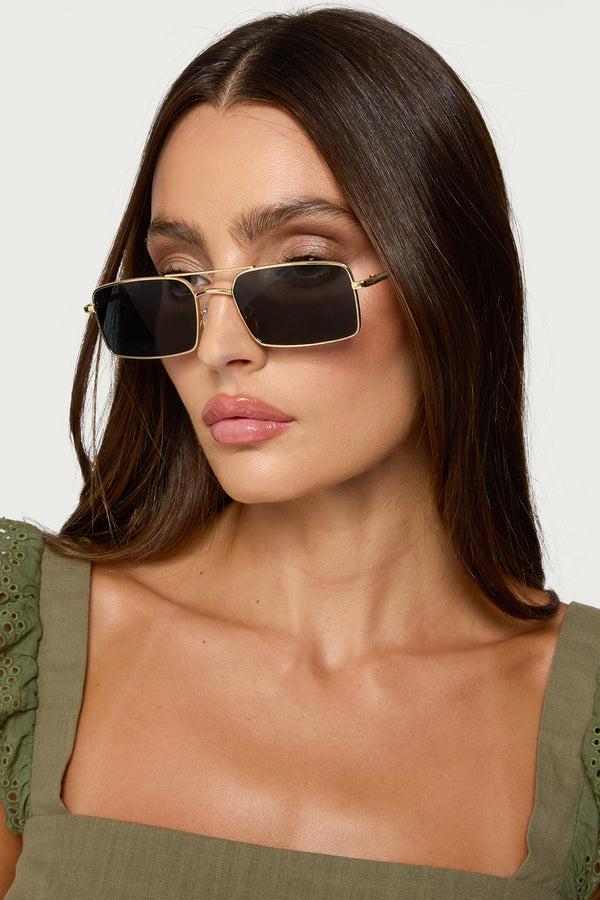 edikted Felicia Square Sunglasses gold