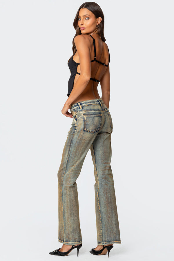 Edikted Fira Open Back Top Black