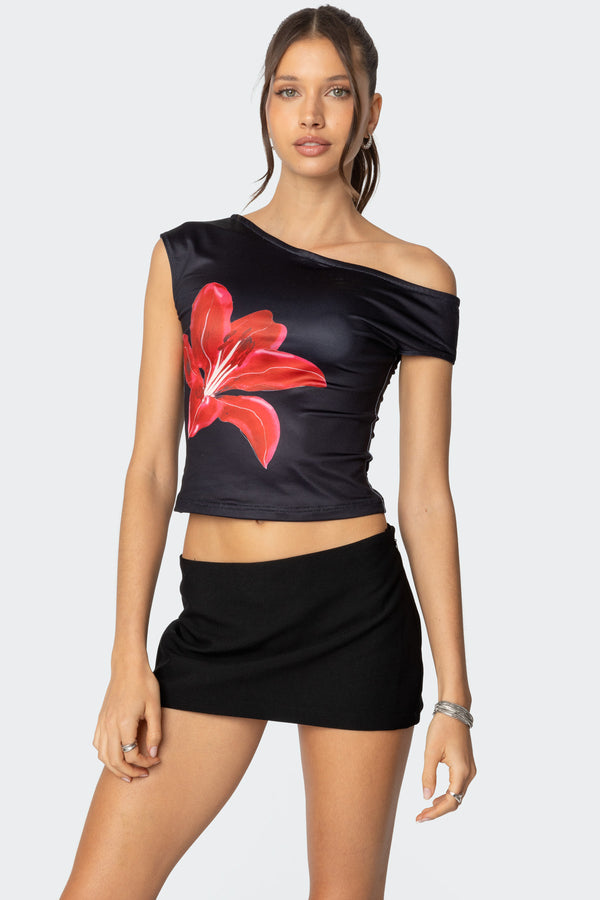 Edikted Firelily Asymmetric Top Black