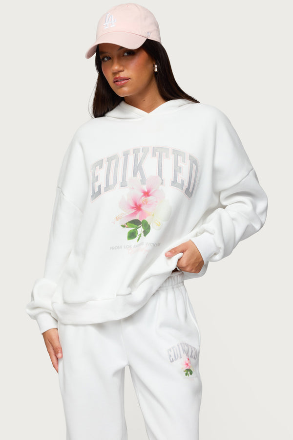 edikted Fleura Edikted Hoodie white