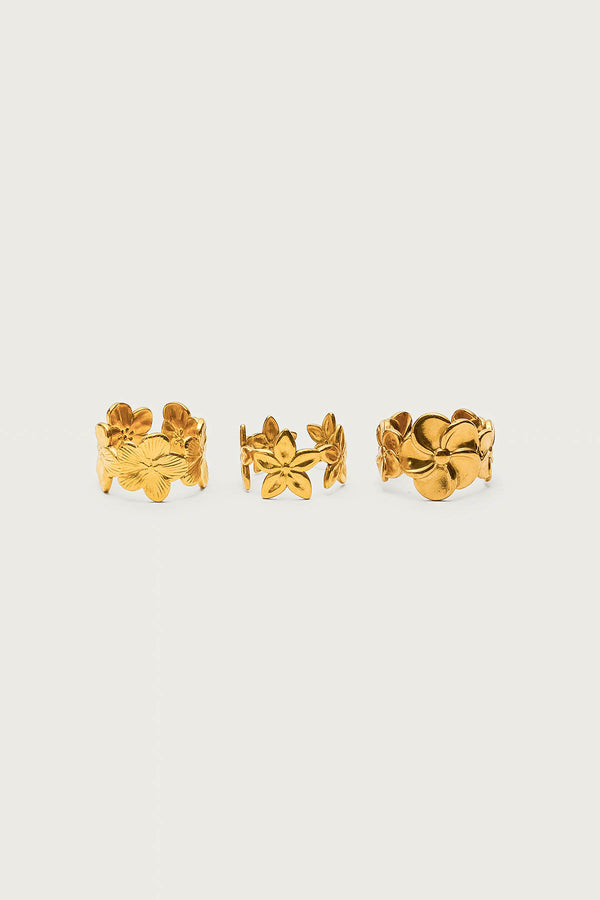 Edikted Floral Ring Pack Gold