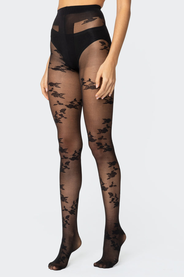 edikted Floral Tights black