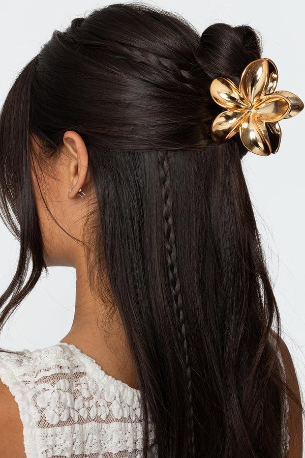 edikted Flower Hair Clip gold