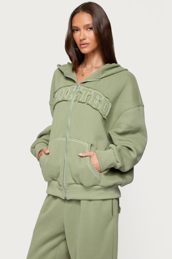 Edikted Forever Edikted Oversized Hoodie Olive
