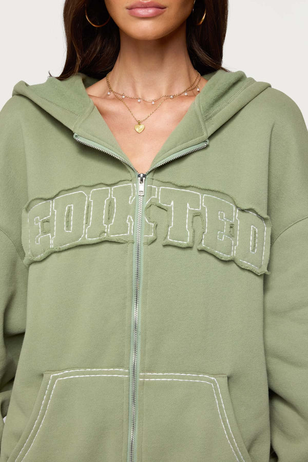 Edikted Forever Edikted Oversized Hoodie Olive