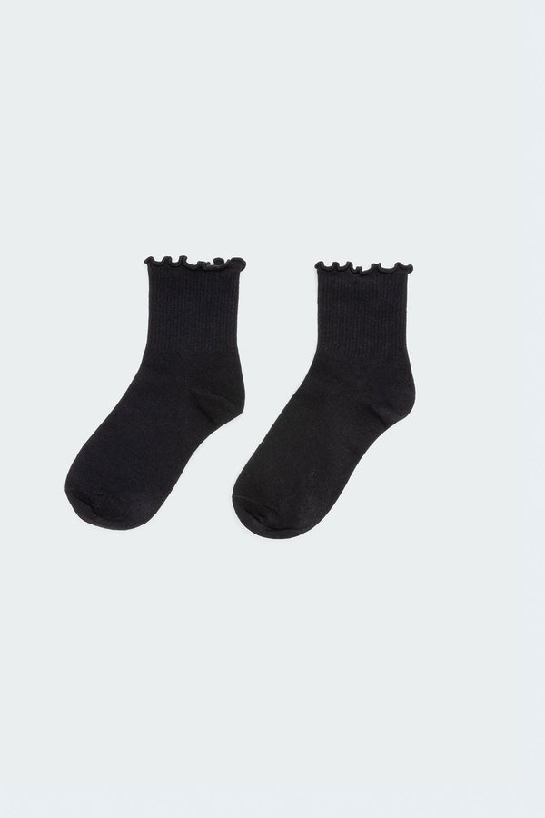Edikted Frilled Hem Socks Black