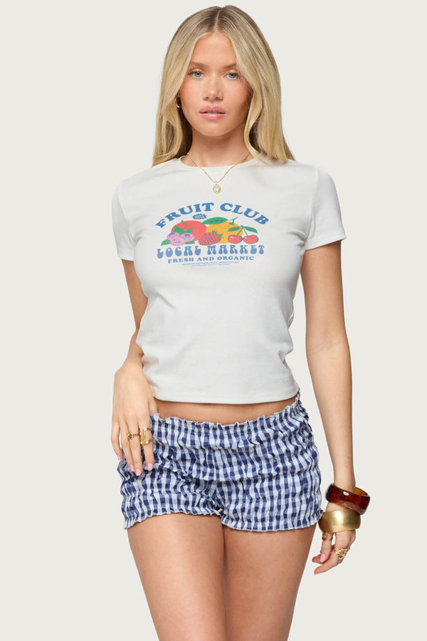 edikted Fruit Club Graphic T Shirt white