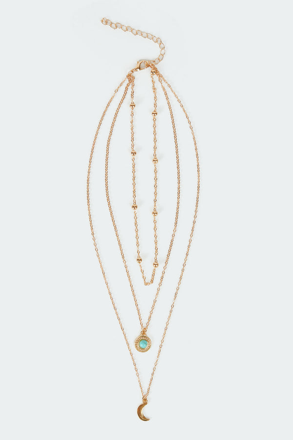 Edikted Galaxy Layered Necklace Gold