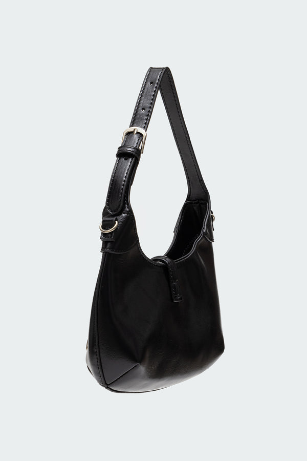 Edikted Gale Grommet Faux Leather Bag Black
