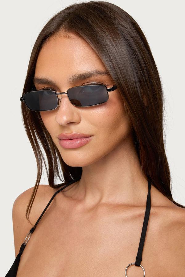 Edikted Galvin Rectangle Sunglasses Black