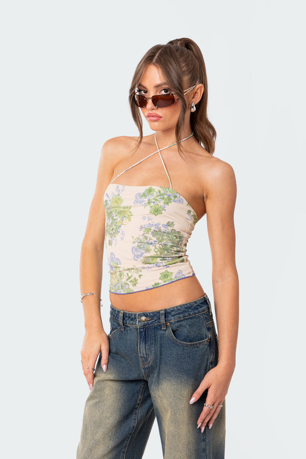 Edikted Garden Party Printed Top Mix