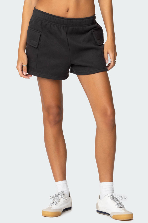 Edikted Garnet Cargo Sweat Shorts Dark Gray