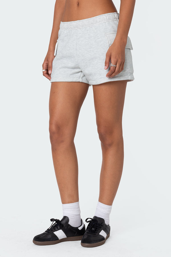 Edikted Garnet Cargo Sweat Shorts Light Gray