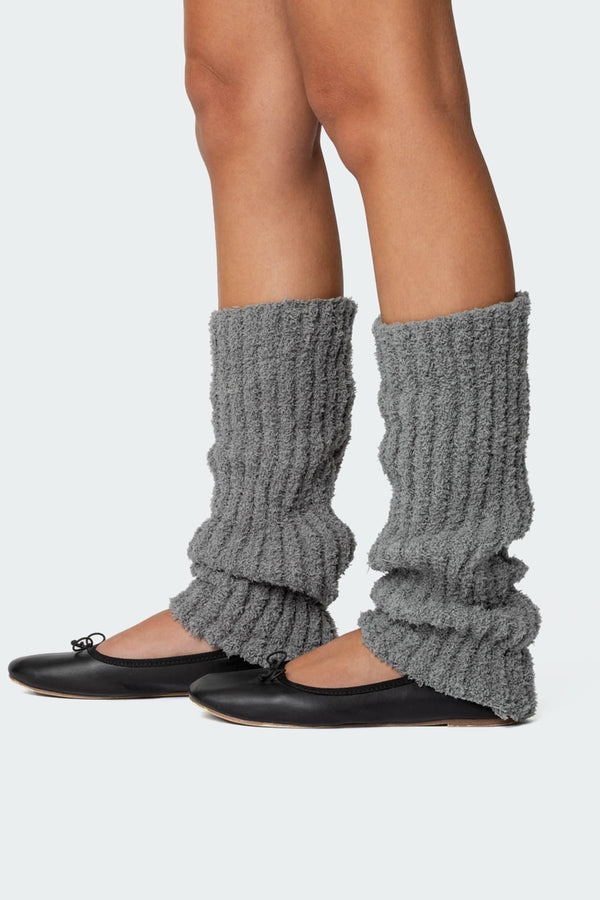 Edikted Get Cozy Leg Warmers Gray