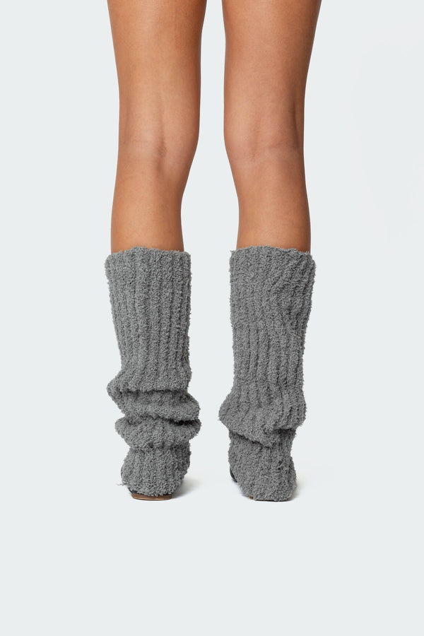 Edikted Get Cozy Leg Warmers Gray