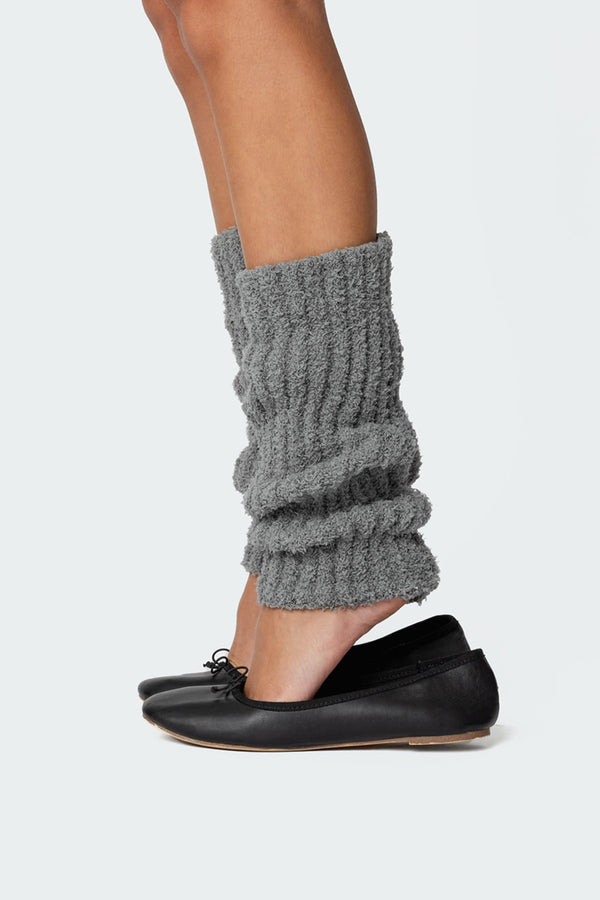 edikted Get Cozy Leg Warmers gray