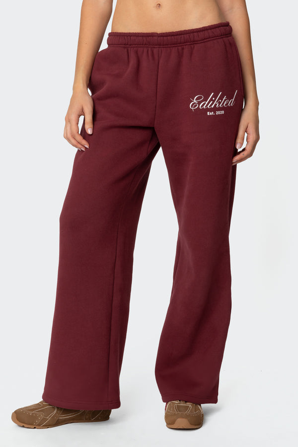 Edikted Get Edikted Sweatpants Burgundy