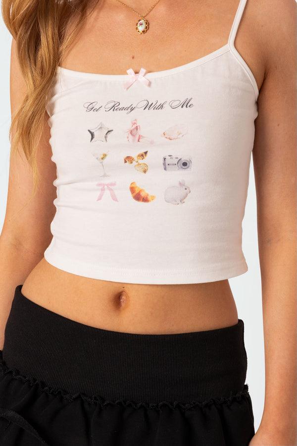 Edikted Get Ready Graphic Tank Top White